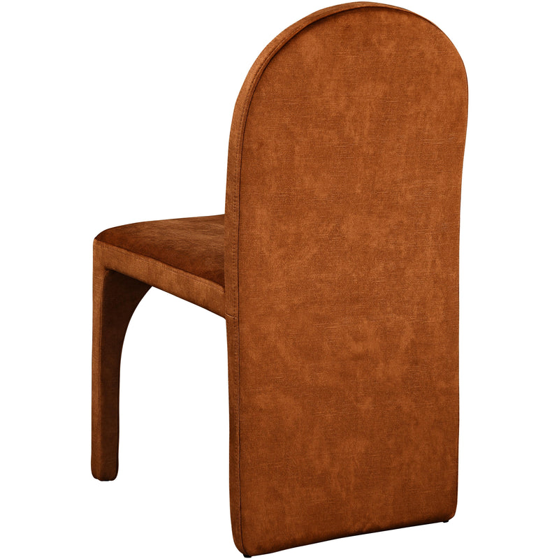 Meridian Summer Cognac Velvet Dining Side Chair IMAGE 2