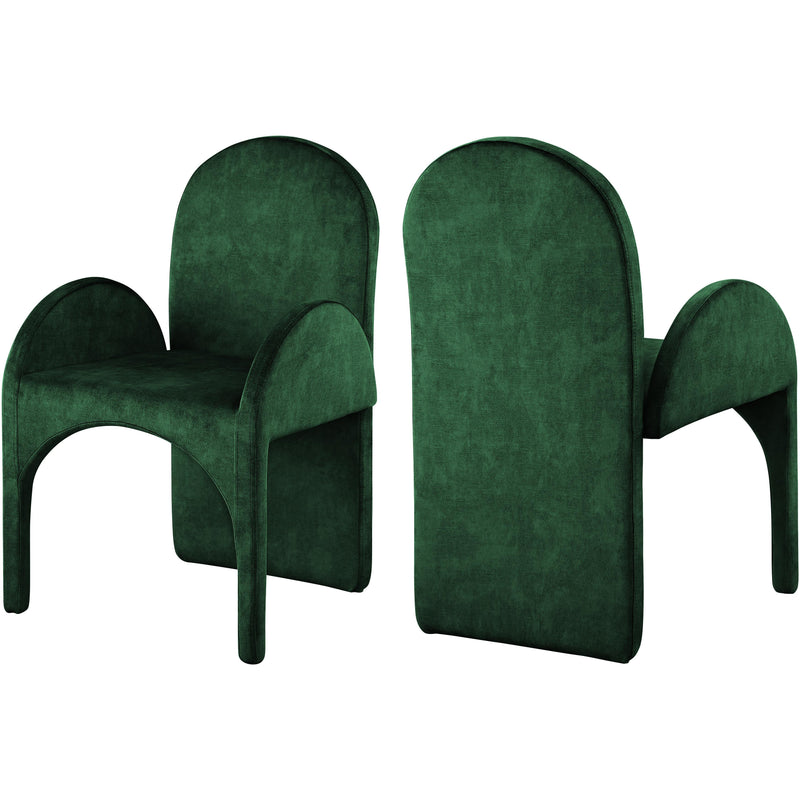 Meridian Summer Green Velvet Dining Arm Chair IMAGE 1