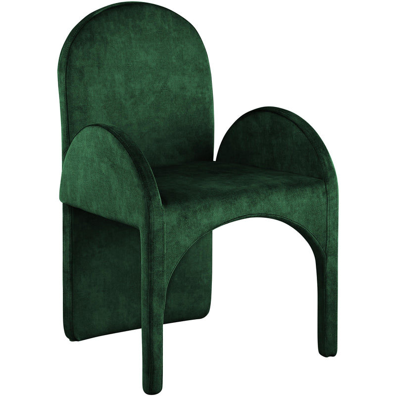 Meridian Summer Green Velvet Dining Arm Chair IMAGE 3