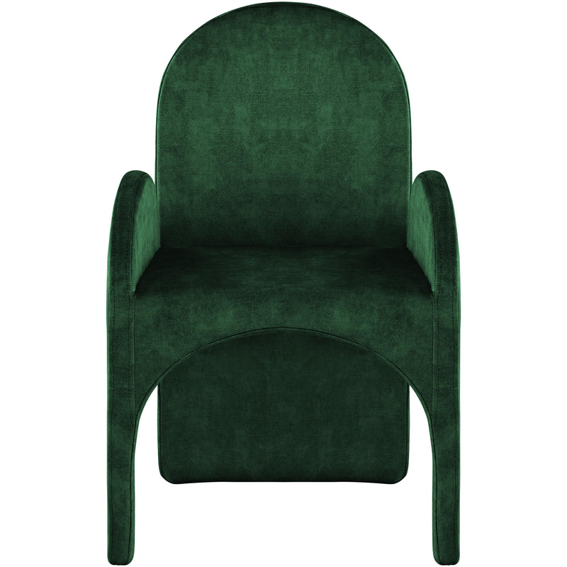 Meridian Summer Green Velvet Dining Arm Chair IMAGE 4