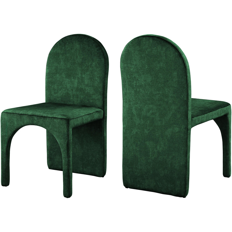 Meridian Summer Green Velvet Dining Side Chair IMAGE 1