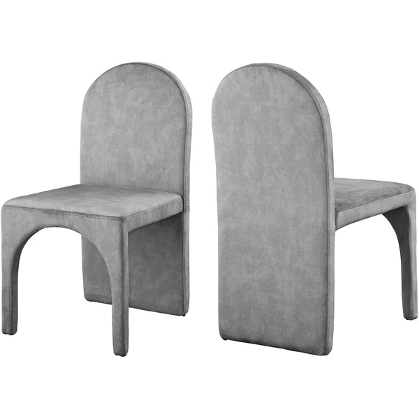 Meridian Summer Grey Velvet Dining Side Chair IMAGE 1