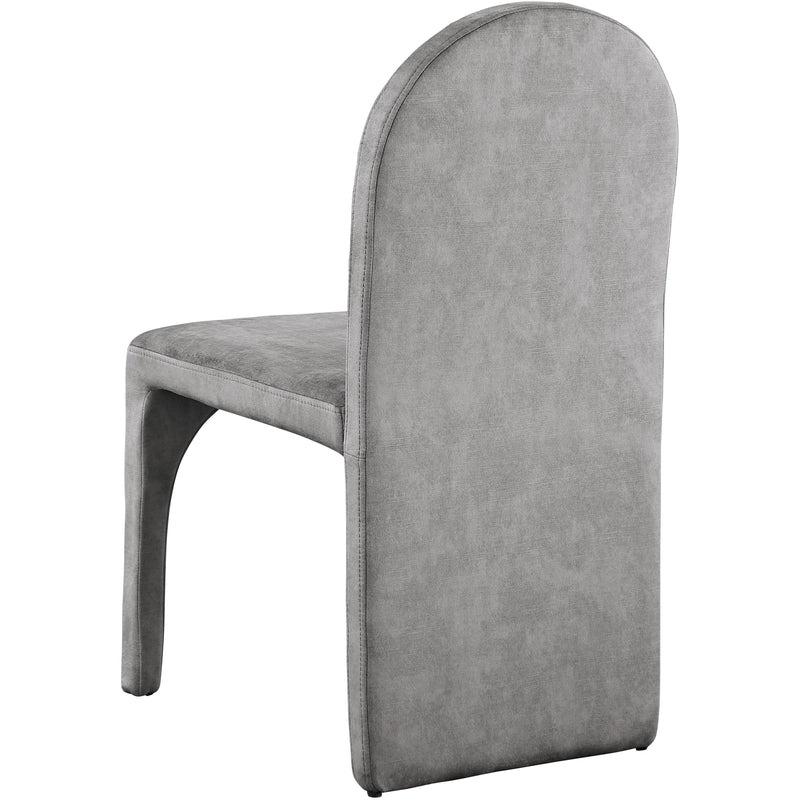 Meridian Summer Grey Velvet Dining Side Chair IMAGE 2