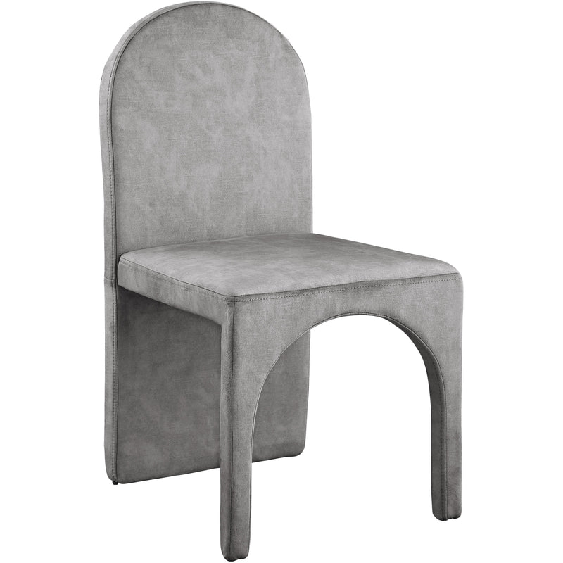 Meridian Summer Grey Velvet Dining Side Chair IMAGE 3