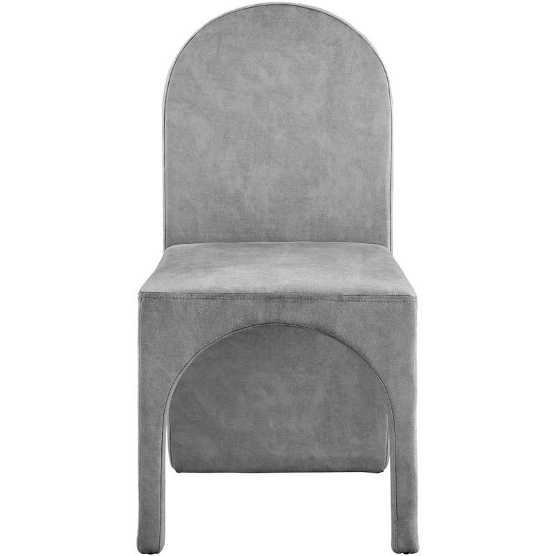 Meridian Summer Grey Velvet Dining Side Chair IMAGE 4