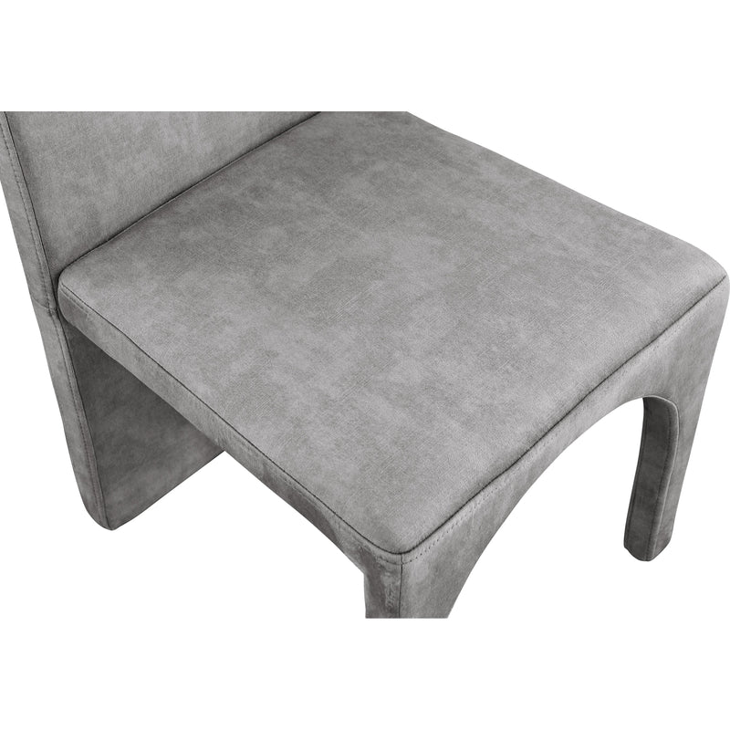 Meridian Summer Grey Velvet Dining Side Chair IMAGE 5