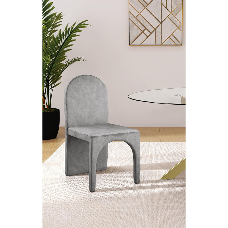 Meridian Summer Grey Velvet Dining Side Chair IMAGE 6