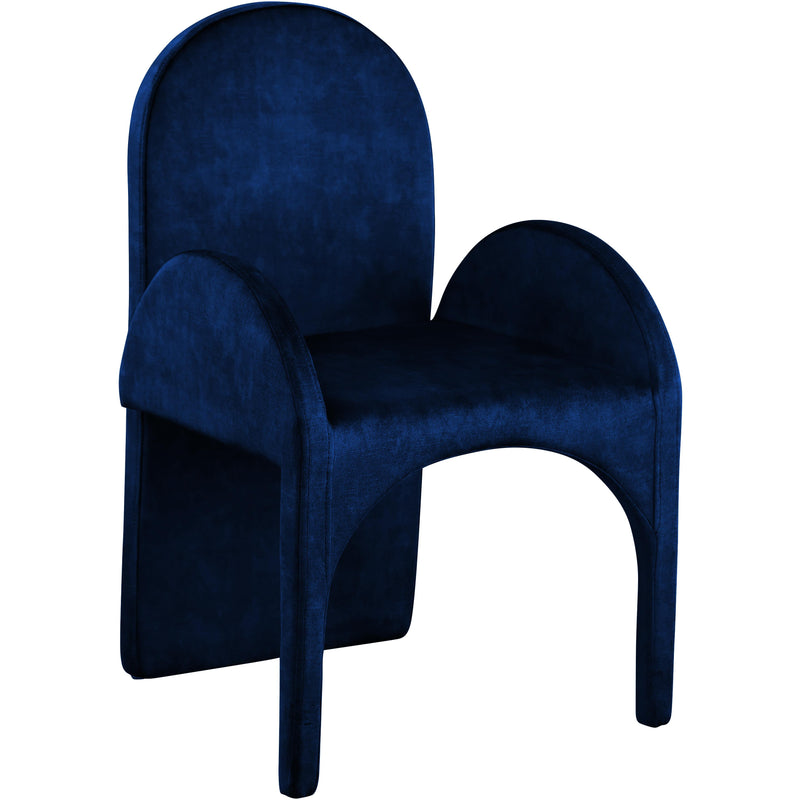 Meridian Summer Navy Velvet Dining Arm Chair IMAGE 3