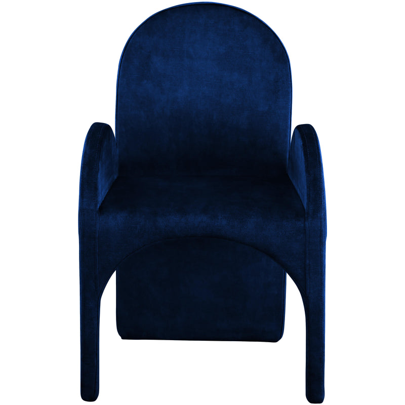 Meridian Summer Navy Velvet Dining Arm Chair IMAGE 4