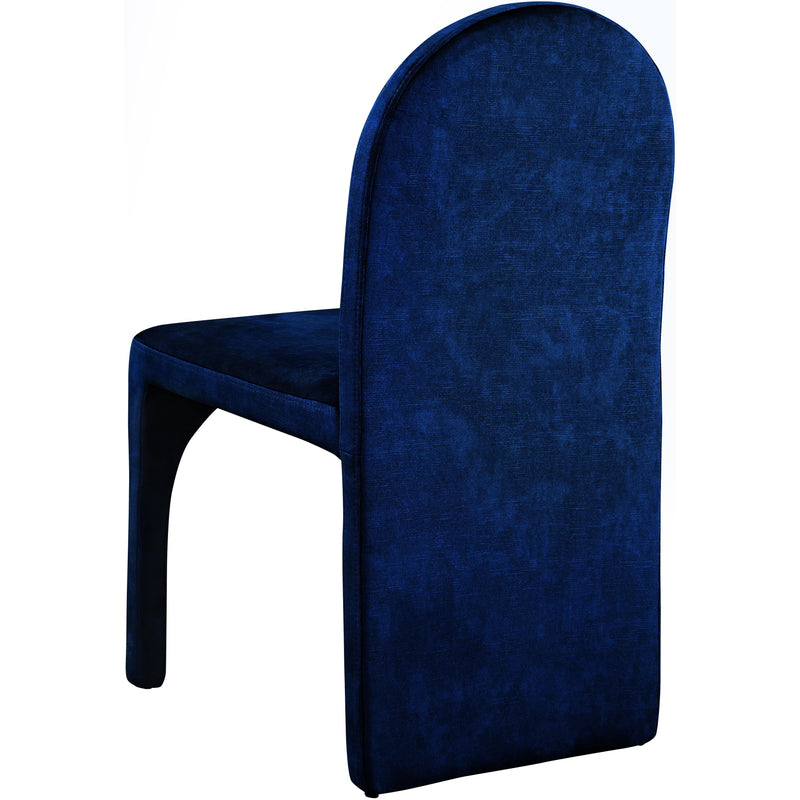 Meridian Summer Navy Velvet Dining Side Chair IMAGE 2