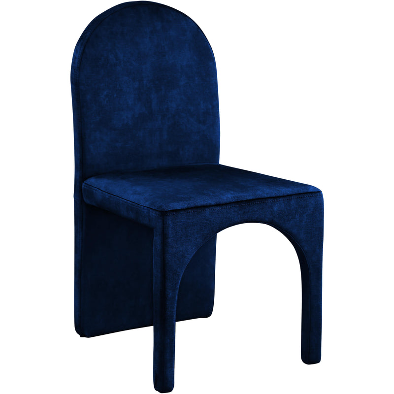 Meridian Summer Navy Velvet Dining Side Chair IMAGE 3