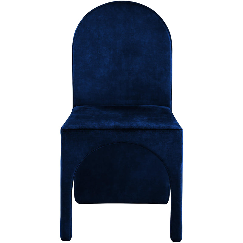 Meridian Summer Navy Velvet Dining Side Chair IMAGE 4