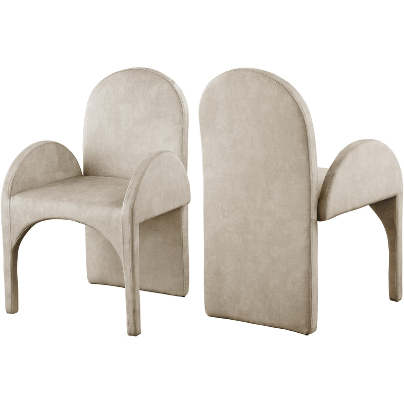 Meridian Summer Stone Velvet Dining Arm Chair IMAGE 1