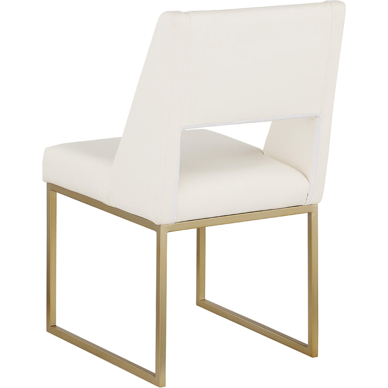 Meridian Jayce Cream Vegan Leather Dining Chair IMAGE 3