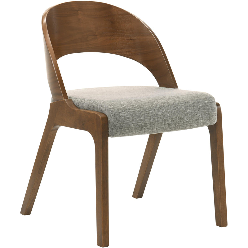 Meridian Woodson Grey Linen Textured Fabric Dining Chair IMAGE 3