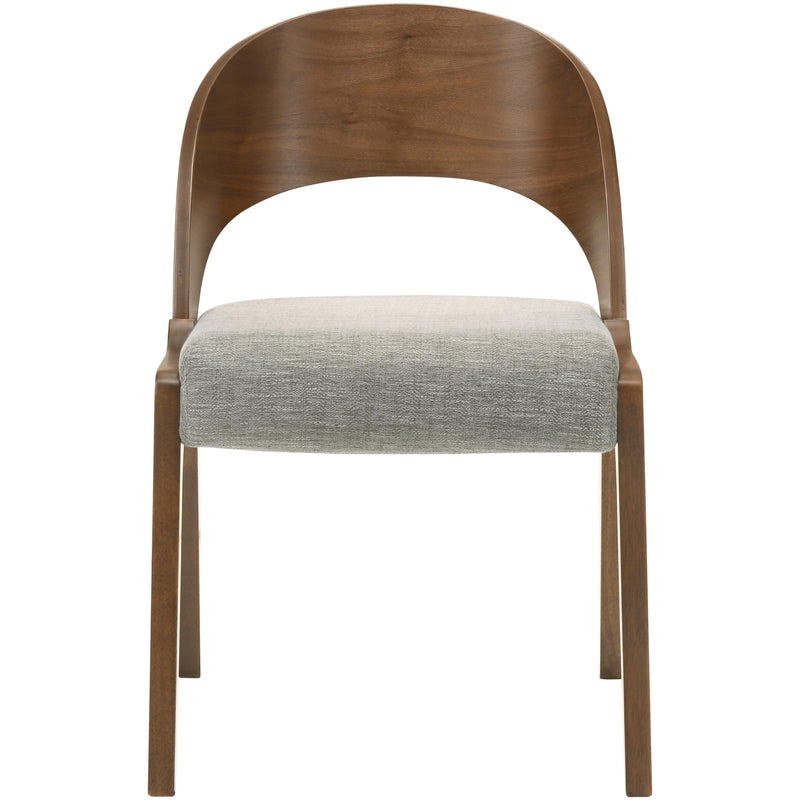 Meridian Woodson Grey Linen Textured Fabric Dining Chair IMAGE 4