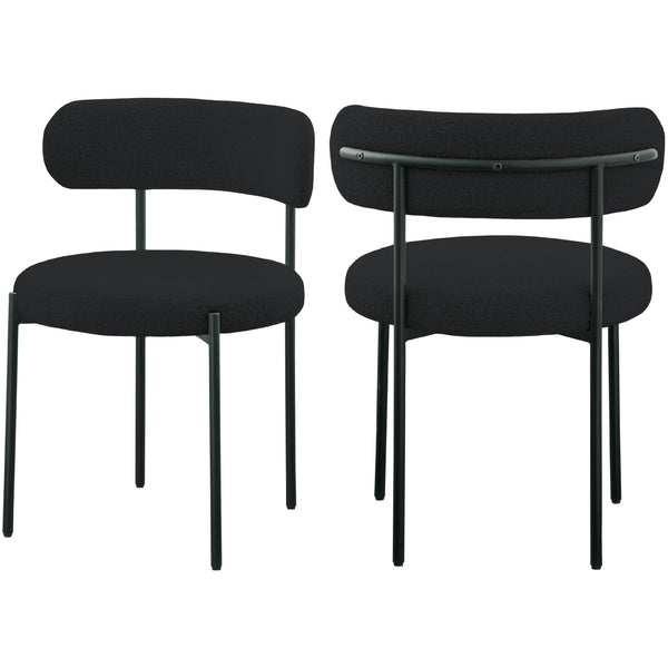 Meridian Beacon Black Boucle Fabric Dining Chair IMAGE 1