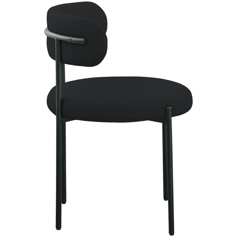 Meridian Beacon Black Boucle Fabric Dining Chair IMAGE 5