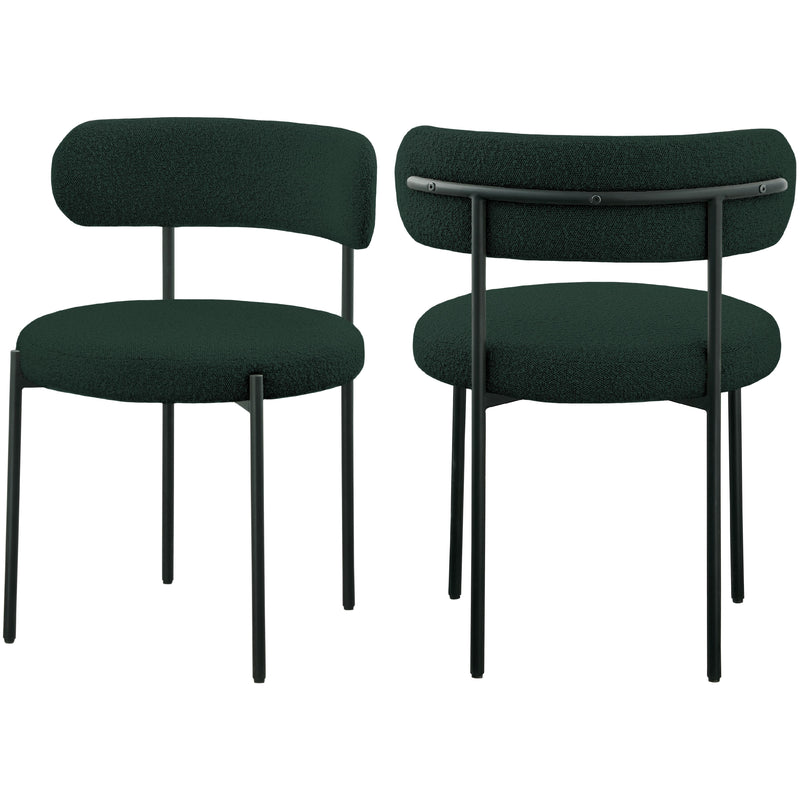 Meridian Beacon Green Boucle Fabric Dining Chair IMAGE 1