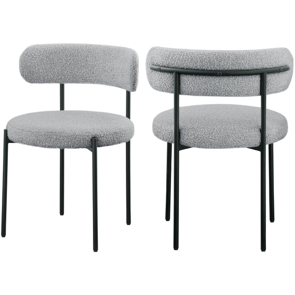 Meridian Beacon Grey Boucle Fabric Dining Chair IMAGE 1