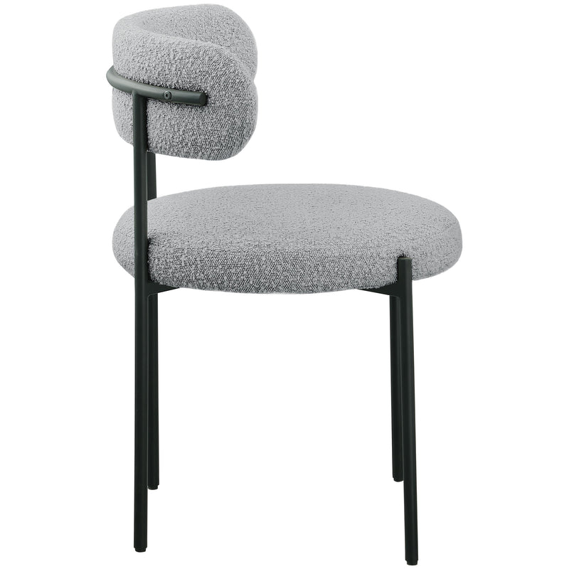 Meridian Beacon Grey Boucle Fabric Dining Chair IMAGE 5