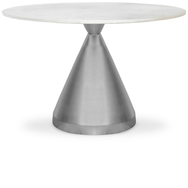 Meridian Emery White Marble Dining Table IMAGE 1