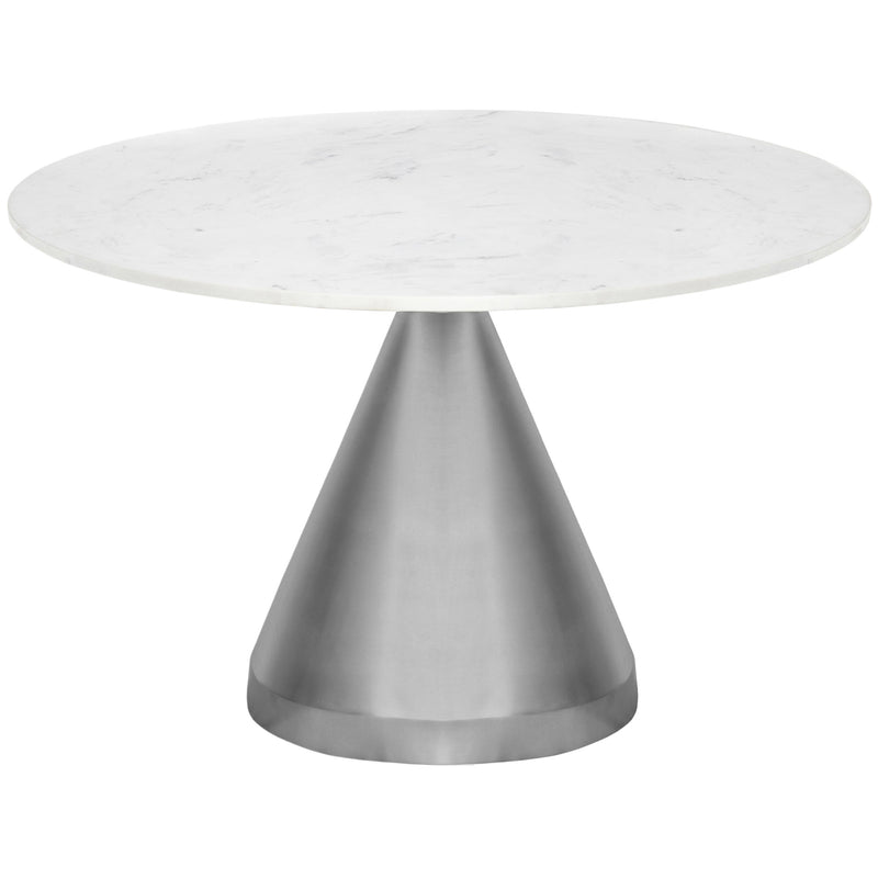 Meridian Emery White Marble Dining Table IMAGE 3