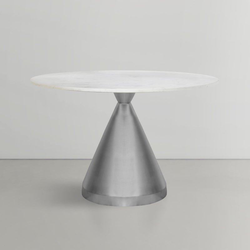 Meridian Emery White Marble Dining Table IMAGE 6