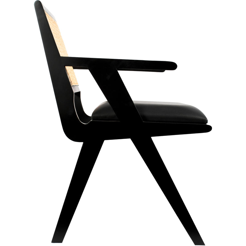 Meridian Abby Black Vegan Leather Dining Arm Chair IMAGE 4