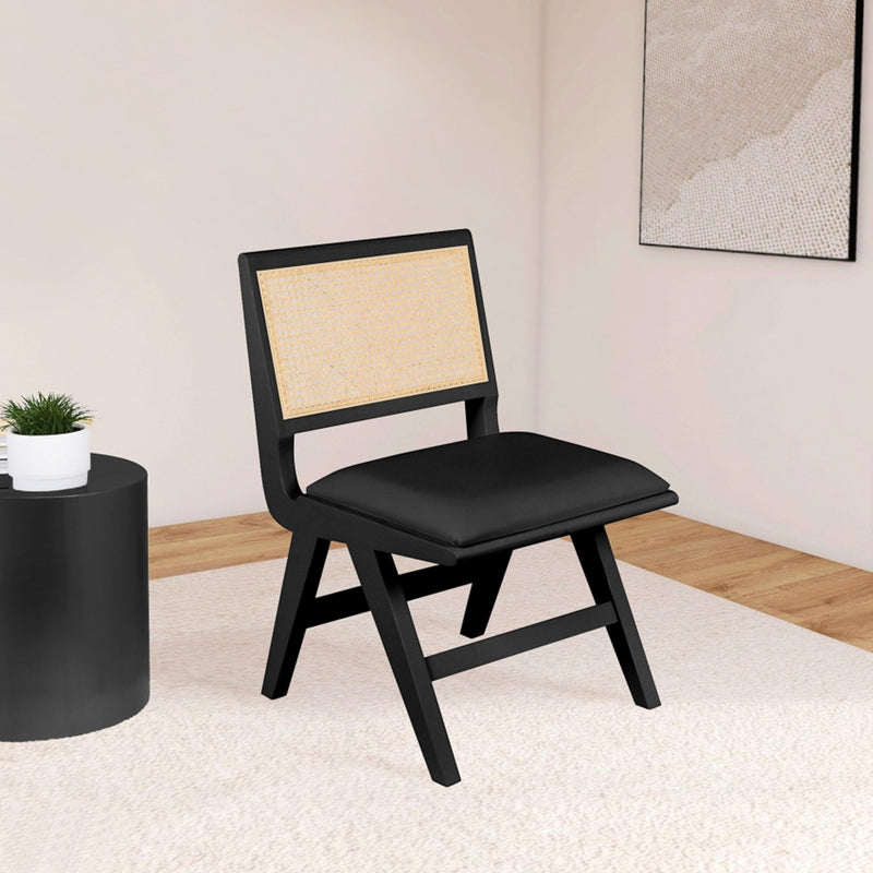 Meridian Abby Black Vegan Leather Dining Side Chair IMAGE 2