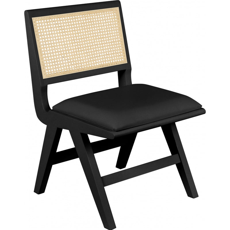 Meridian Abby Black Vegan Leather Dining Side Chair IMAGE 4