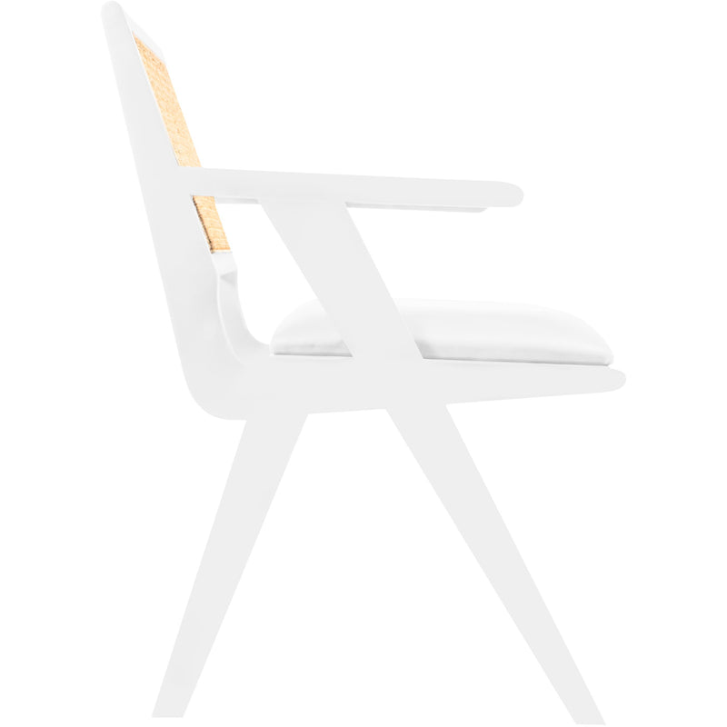 Meridian Abby Cream Vegan Leather Dining Arm Chair IMAGE 4