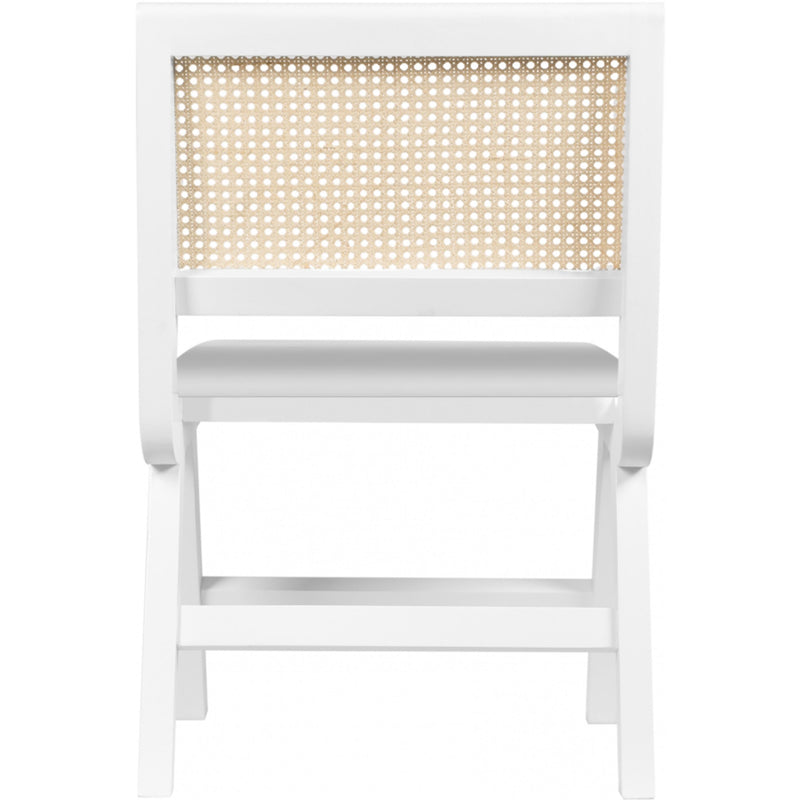 Meridian Abby Cream Vegan Leather Dining Side Chair IMAGE 3