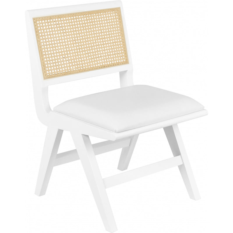 Meridian Abby Cream Vegan Leather Dining Side Chair IMAGE 4