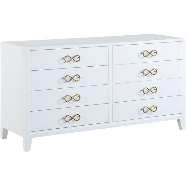 Meridian Bowtie White / Gold Dresser IMAGE 1