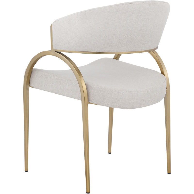 Meridian Privet Beige Linen Textured Fabric Dining Chair IMAGE 2