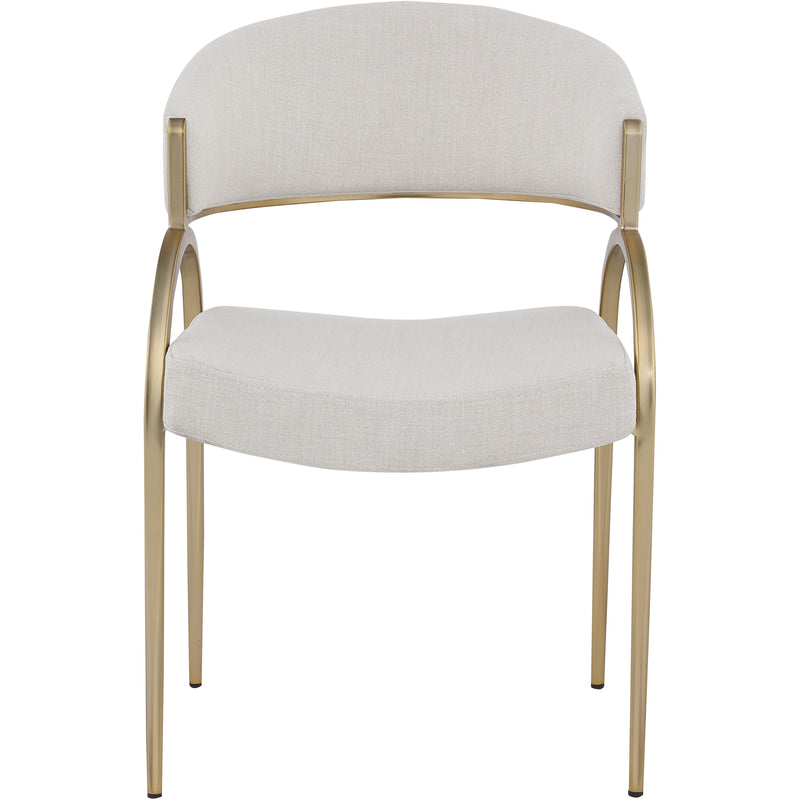 Meridian Privet Beige Linen Textured Fabric Dining Chair IMAGE 4