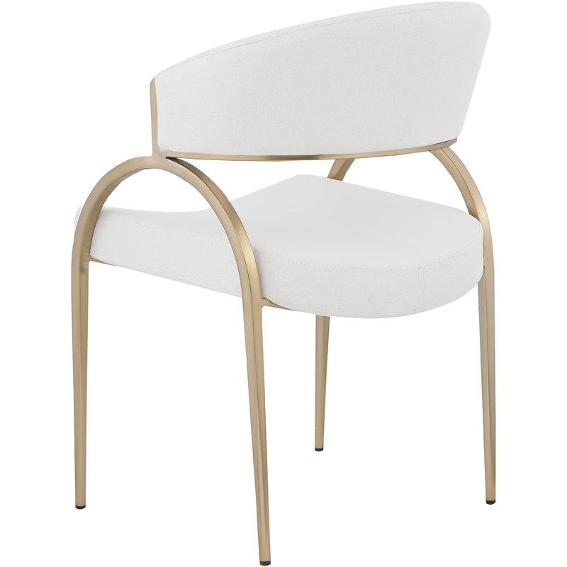 Meridian Privet Cream Linen Textured Fabric Dining Chair IMAGE 2