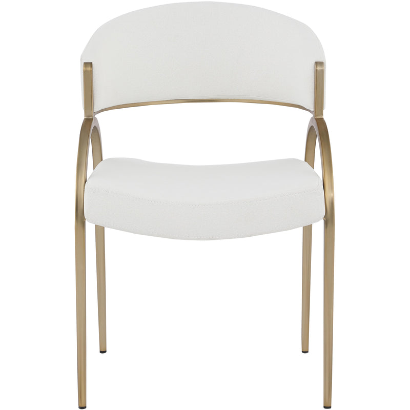 Meridian Privet Cream Linen Textured Fabric Dining Chair IMAGE 4