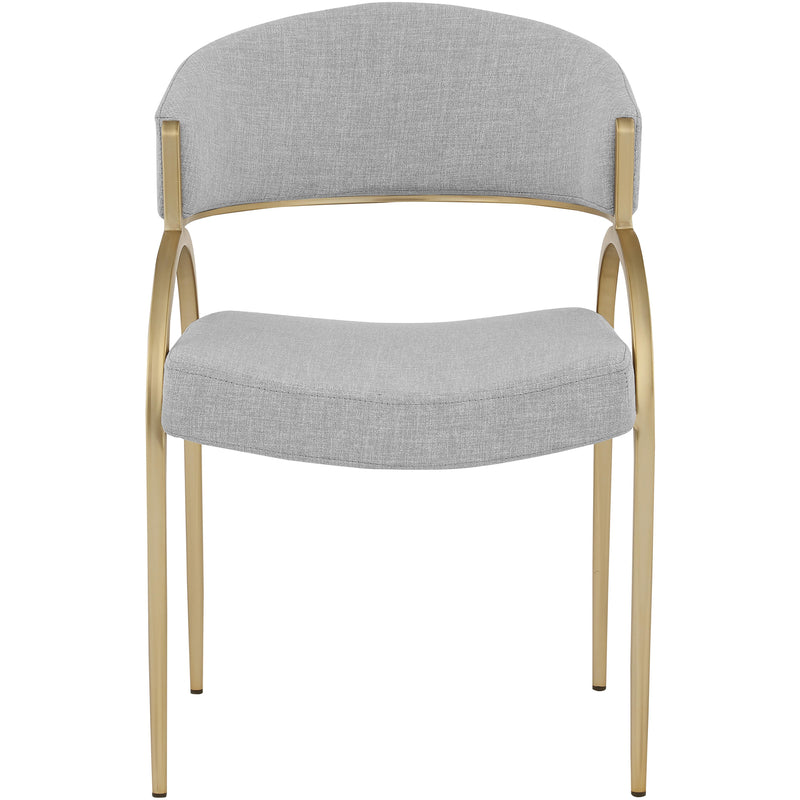 Meridian Privet Grey Linen Textured Fabric Dining Chair IMAGE 4