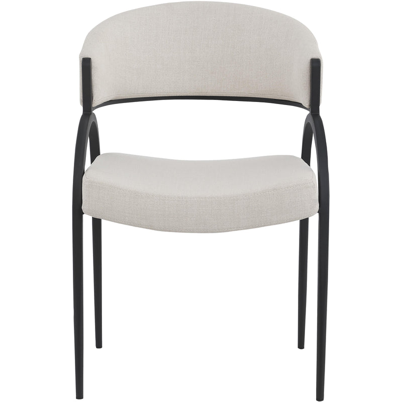 Meridian Privet Beige Linen Textured Fabric Dining Chair IMAGE 4