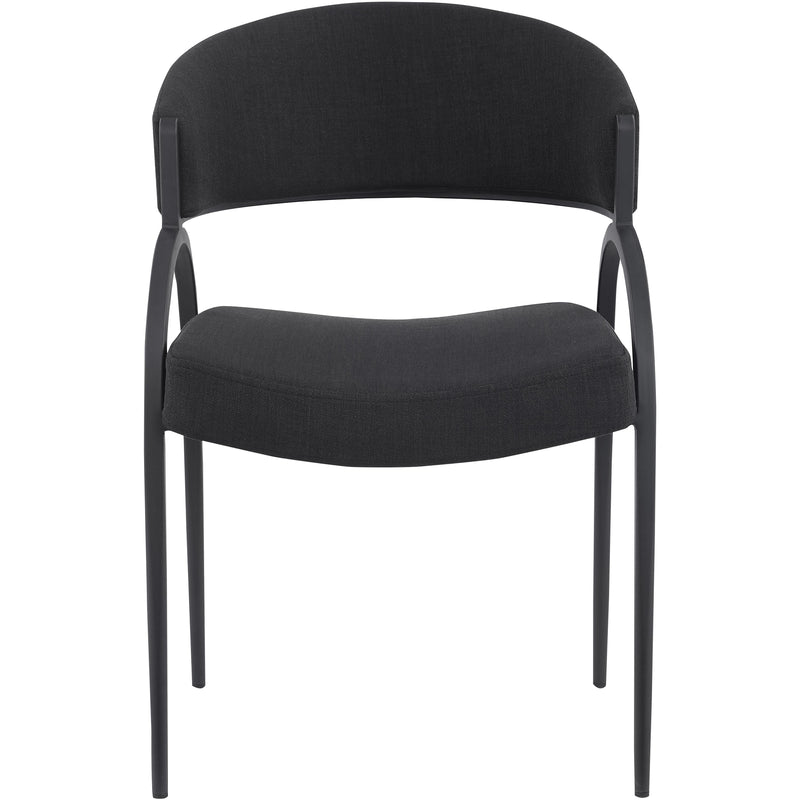 Meridian Privet Black Linen Textured Fabric Dining Chair IMAGE 4