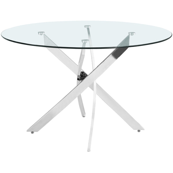 Meridian Xander Chrome Dining Table IMAGE 1