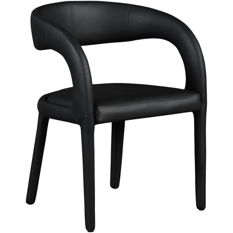 Meridian Sylvester Black Vegan Leather Dining Chair IMAGE 3