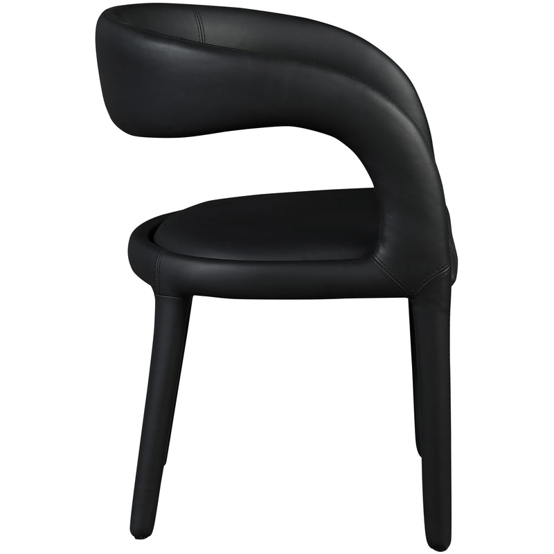 Meridian Sylvester Black Vegan Leather Dining Chair IMAGE 5