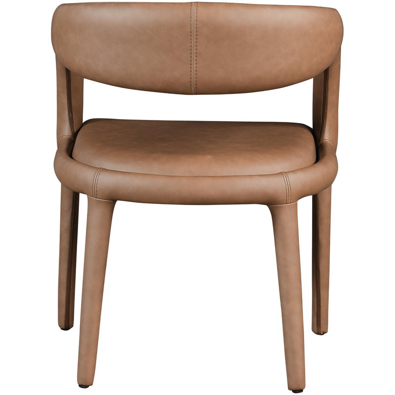 Meridian Sylvester Brown Vegan Leather Dining Chair IMAGE 2