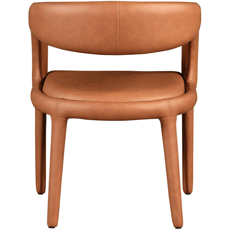 Meridian Sylvester Cognac Vegan Leather Dining Chair IMAGE 2