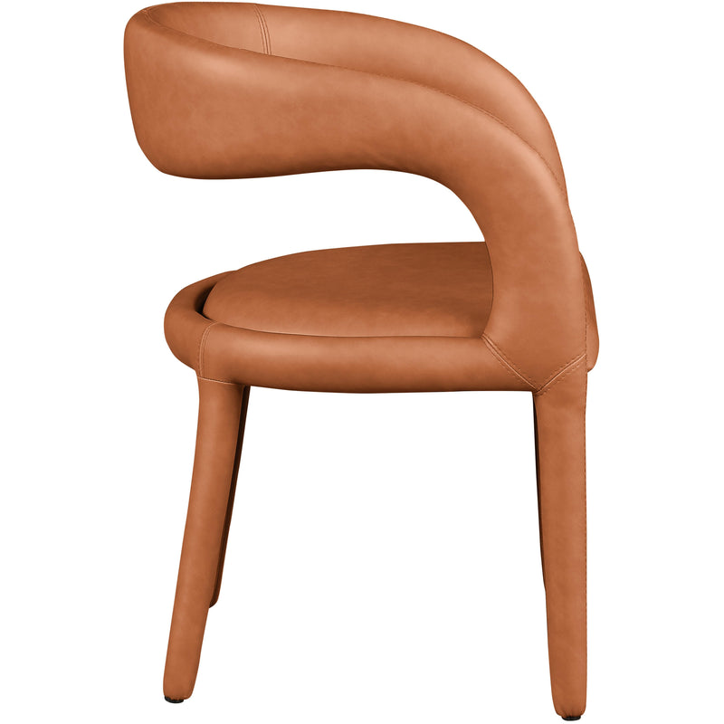 Meridian Sylvester Cognac Vegan Leather Dining Chair IMAGE 5