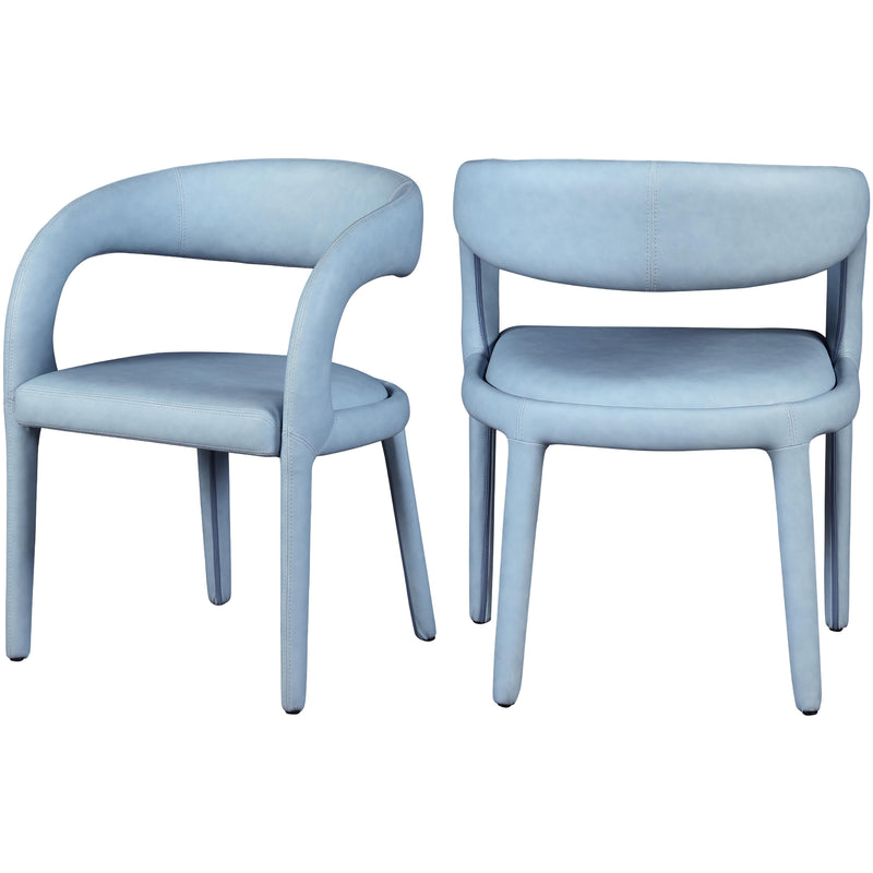 Meridian Sylvester Light Blue Vegan Leather Dining Chair IMAGE 1