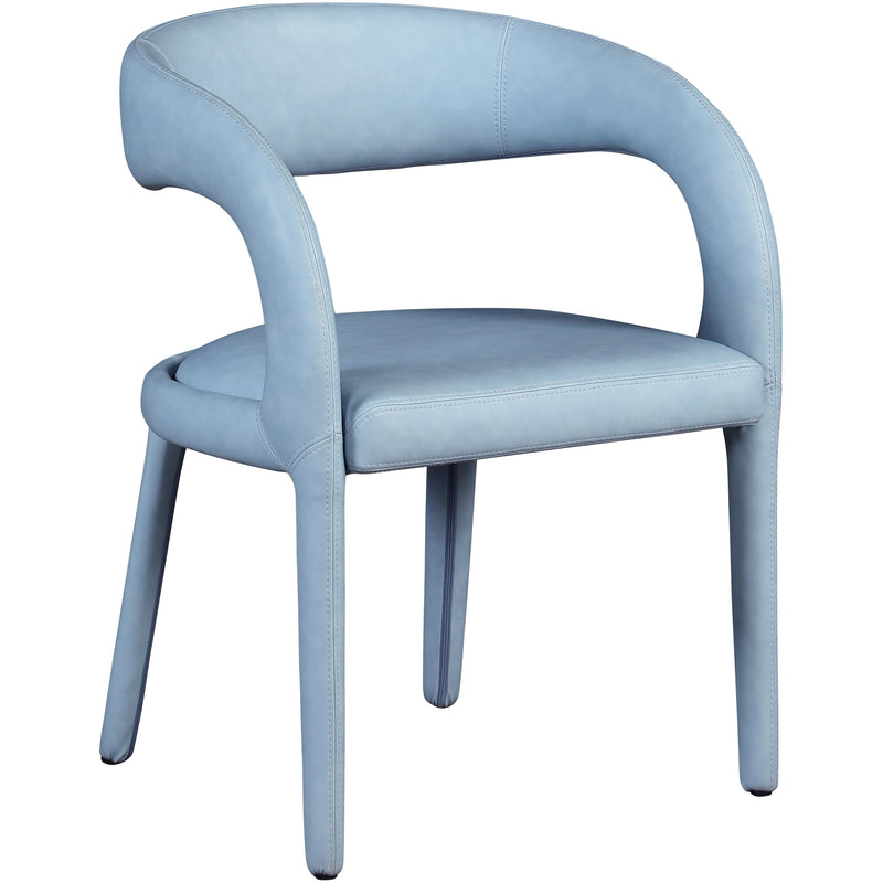 Meridian Sylvester Light Blue Vegan Leather Dining Chair IMAGE 3